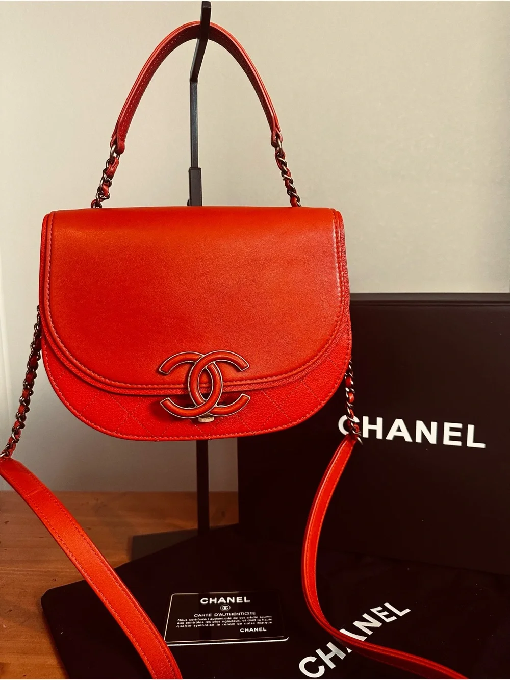 Chanel Coco Curve Flap Small Messenger Bag with Antique Gold hardware